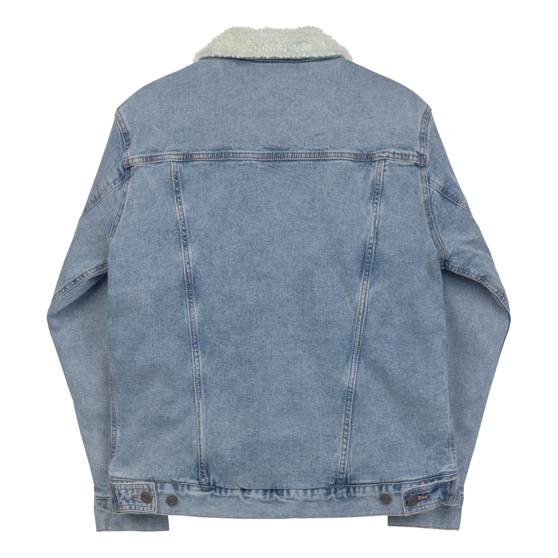 Unisex denim sherpa jacket - Print Boujee