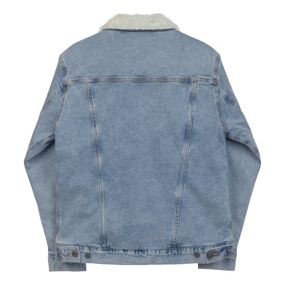 Unisex denim sherpa jacket - Print Boujee