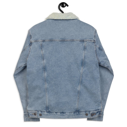 Unisex denim sherpa jacket - Print Boujee