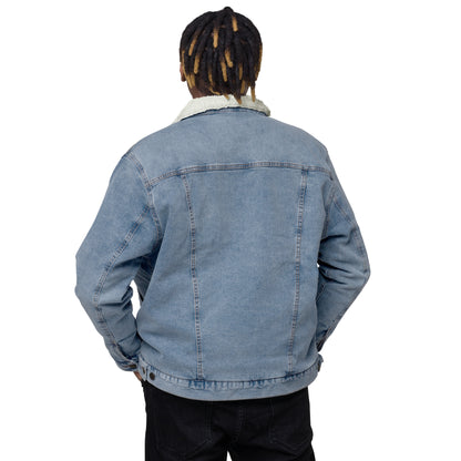 Unisex denim sherpa jacket - Print Boujee