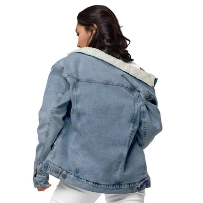 Unisex denim sherpa jacket - Print Boujee