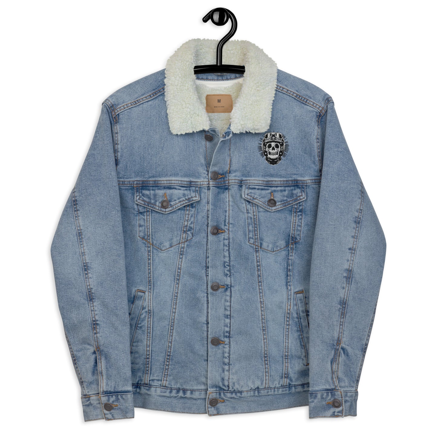 Unisex denim sherpa jacket - Print Boujee