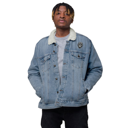 Unisex denim sherpa jacket - Print Boujee