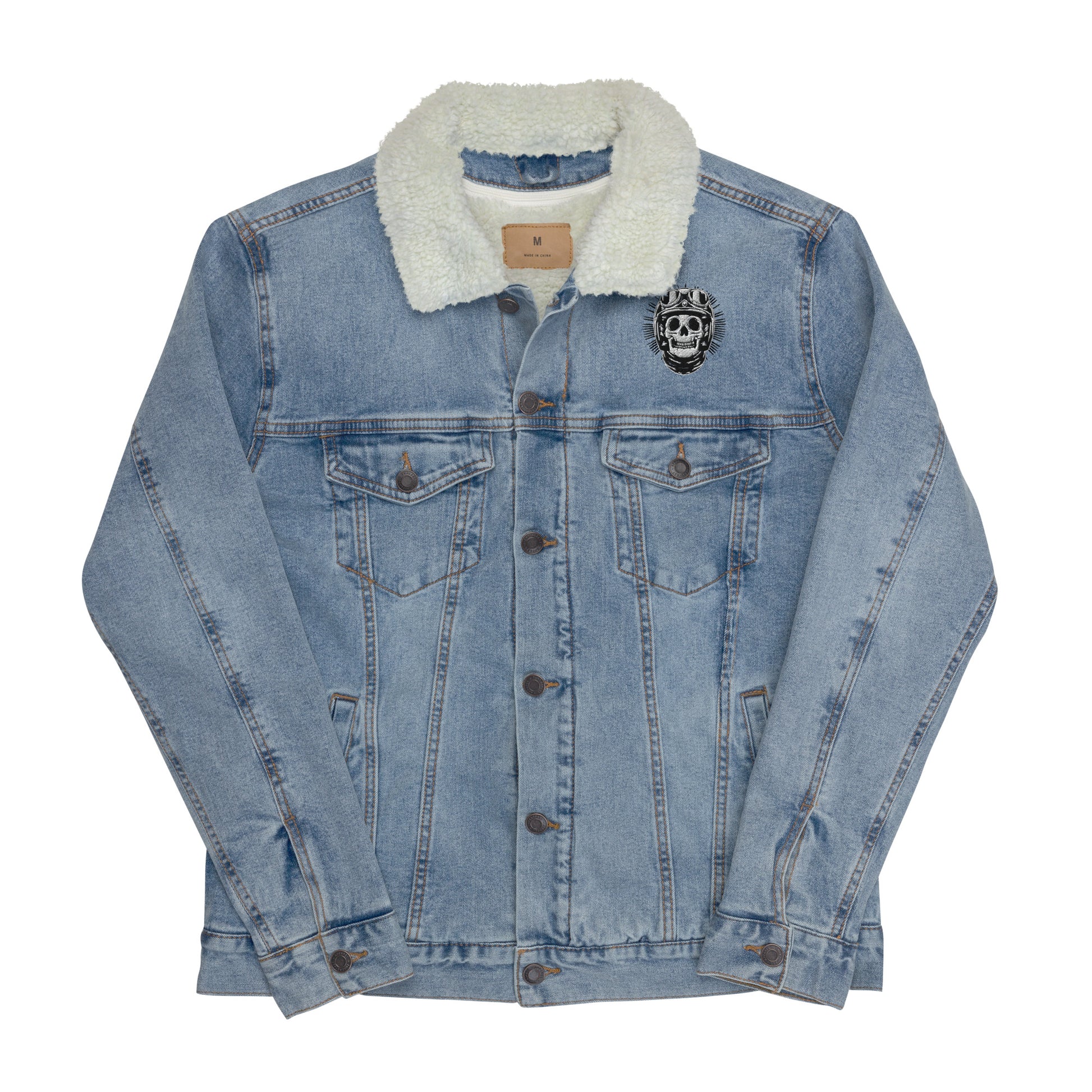 Unisex denim sherpa jacket - Print Boujee