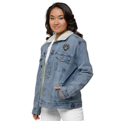 Unisex denim sherpa jacket - Print Boujee